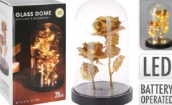 DOME H.22CM ROSE GOLD LED