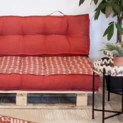 DOSSIER PALETTE 120X40X15CM COTON TERRACOTTA