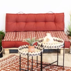 DOSSIER PALETTE 120X40X15CM COTON TERRACOTTA