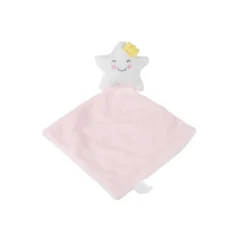 DOUDOU MOUCHOIR 18X18CM ETOILE ROSE