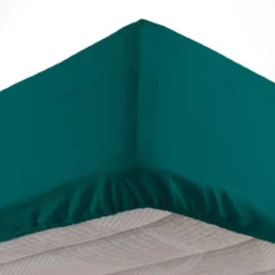 DRAP HOUSSE 2 PERSONNES 140X190CM UNI LINA PETROLE