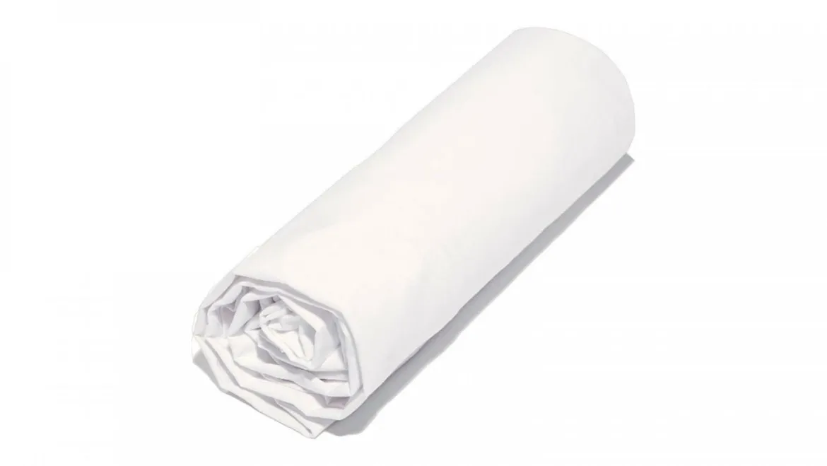 DRAP HOUSSE COTON BIO 90X200CM BLANC