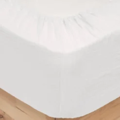 DRAP HOUSSE GAZE DE COTON BLANC 160X200CM