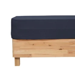 DRAP HOUSSE GAZE DE COTON BLEU 140X190CM
