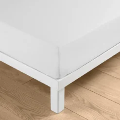 DRAP HOUSSE 160X200CM COTON POLYESTER LAVE LINELLA BLANC
