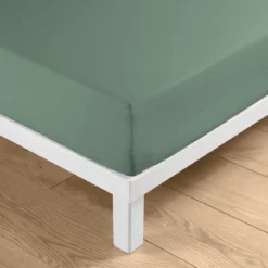 DRAP HOUSSE 140X190CM COTON POLYESTER LAVE LINELLA SAUGE