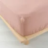 DRAP HOUSSE 160X200CM GAZE COTON 57 FILS ANGELIA ROSE