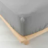 DRAP HOUSSE 140X190CM GAZE COTON 57 FILS ANGELIA GRIS