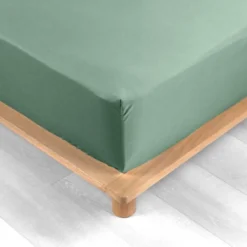 DRAP HOUSSE 90X190CM PERCALE 78 FILS PERCALINE TILLEUL