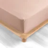 DRAP HOUSSE 160X200CM PERCALE UNI 78 FILS NUDE