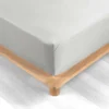DRAP HOUSSE 140X190CM PERCALE UNI 78 FILS BLANC