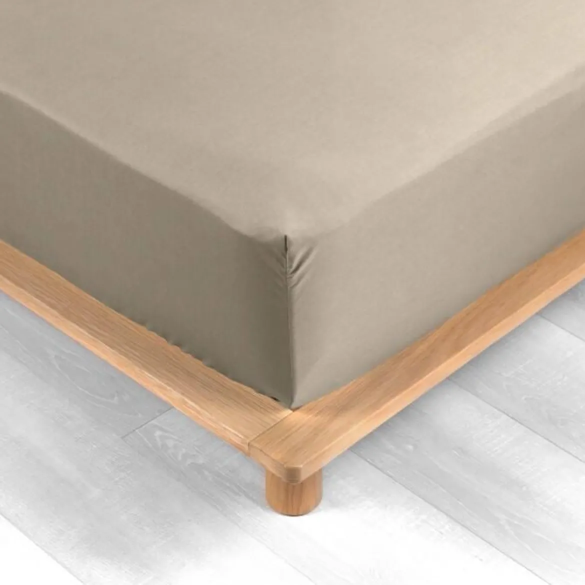 DRAP HOUSSE 160X200CM PERCALE UNI 78 FILS SABLE