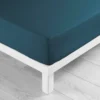DRAP HOUSSE 90X190CM UNI 57 FILS LINA BLEU