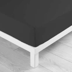 DRAP HOUSSE 90X190CM UNI 57 FILS LINA NOIR