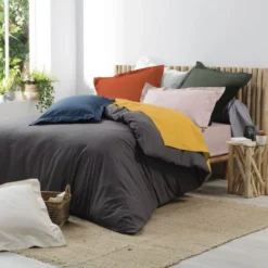 DRAP PLAT 2 PERS 240 X 300 CM PERCALE UNI 78 FILS MIEL