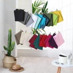 DRAP PLAT 1 PERSONNE 180X290CM UNI LINA KAKI