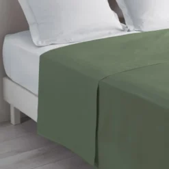 DRAP PLAT 1 PERSONNE 180X290CM UNI LINA KAKI