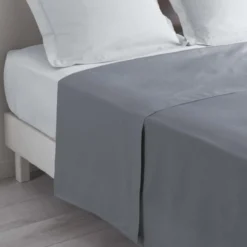 DRAP PLAT 2 PERSONNES 240X300CM LINA GRIS SOURIS