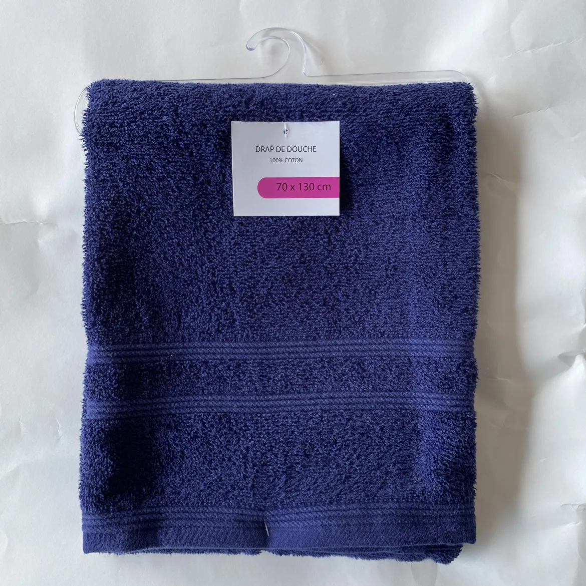 DRAP DOUCHE 70X130CM BLEU