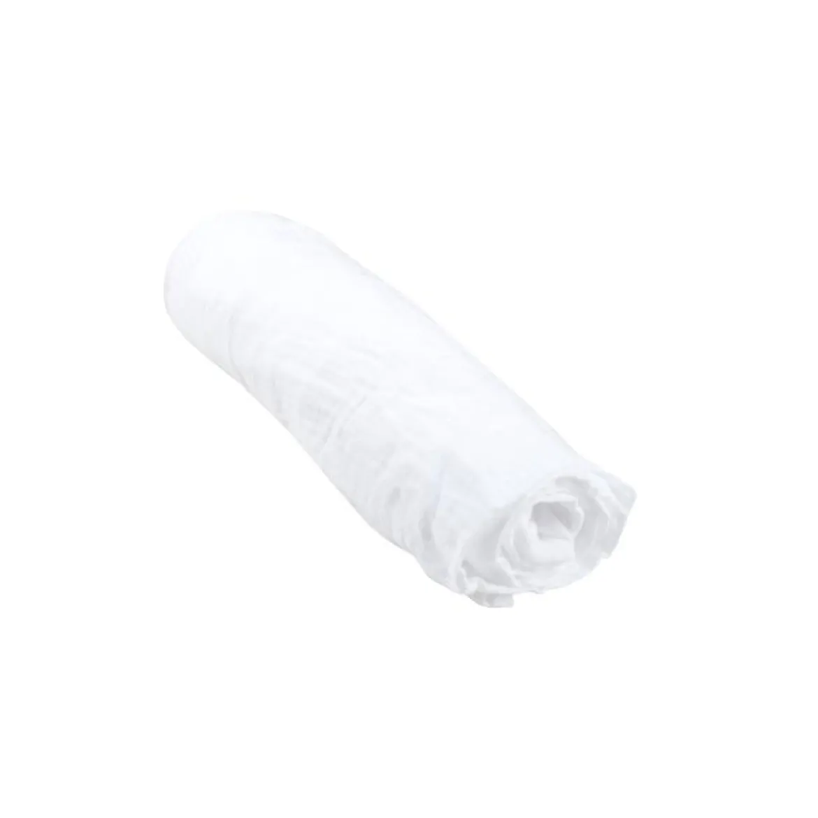 DRAP HOUSSE GAZE COTON 60X120CM BLANC