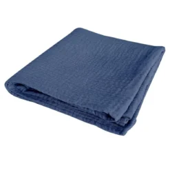DRAP HOUSSE GAZE DE COTON 70X140CM BLEU FONCE
