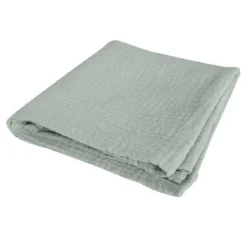 DRAP HOUSSE GAZE DE COTON 70X140CM CELADON