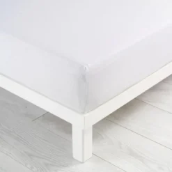 DRAP HOUSSE 2 PERSONNES 140X190CM JERSY UNI BLANC