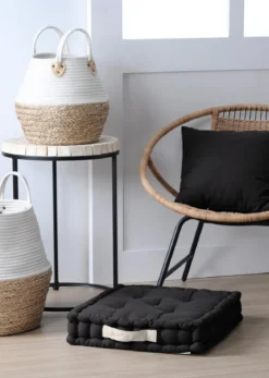 DUO COUSSIN 45X45X10 NOIR LIN