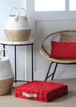DUO COUSSIN 45X45X10 ROUGE LIN