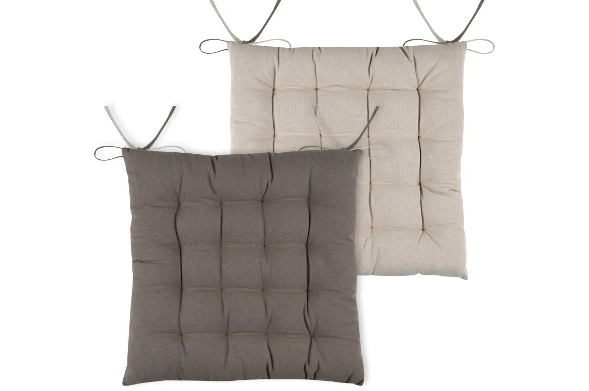 DUO GALETTE TAUPE LIN 16 POINTS 40X40CM