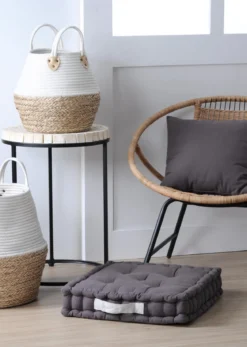 DUO COUSSIN 45X45X10 GRIS PERLE