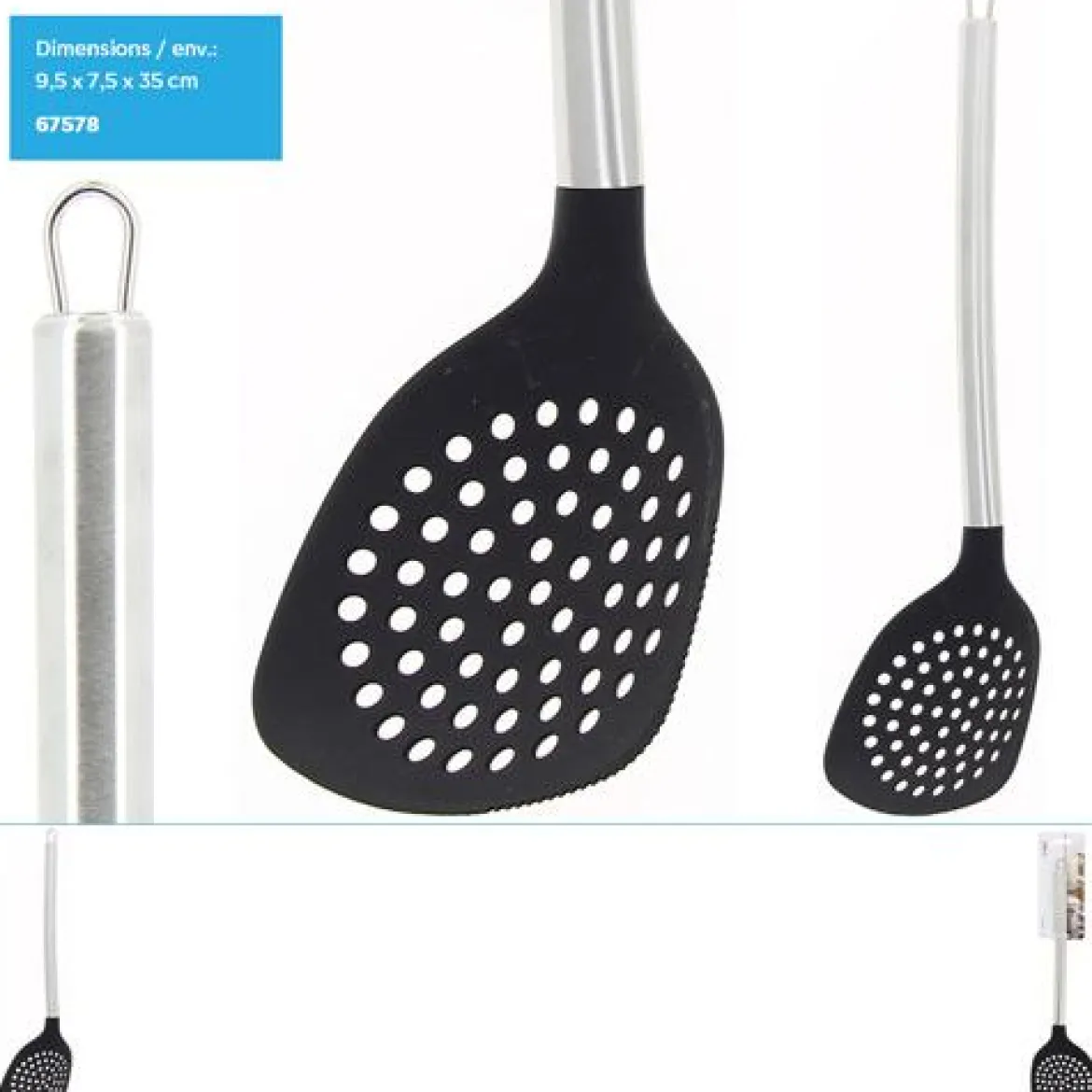 ECUMOIRE NYLON MANCHE INOX