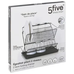 EGOUTTOIR PLIANT 2 NIVEAUX NOIR