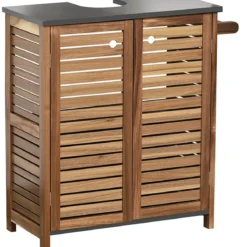ELEMENT SOUS LAVABO ACACIA 2PORTES PORTE SERVIETTE INTEGRE