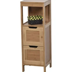ELEMENT BAS BAMBOU ET MDF 2 TIROIRS   1 ETAGERE   MAHE