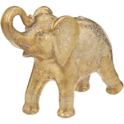 ELEPHANT RESINE BELINDA OR H.23CM