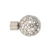 EMBOUT BOULE PERFOREE D.20 X2 PIECES ARGENT MAT