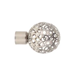 EMBOUT BOULE PERFOREE D.20 X2 PIECES ARGENT MAT