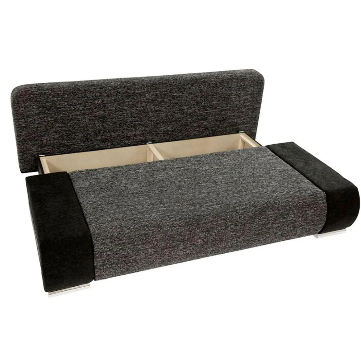 EMMA CANAPE CONVERTIBLE TISSU ANTHRACITE NOIR