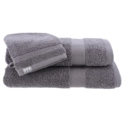 EPONGE 700G SERVIETTE 70X130CM 50X90CM ET GANT GRIS