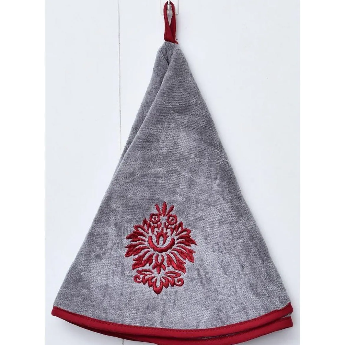 ESSUIE MAINS BRODE VILLA 60CM VELOURS EPONGE ROUGE GRIS
