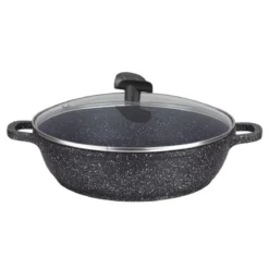 ESTIA MIJOTEUSE 28CM FACON PIERRE AVEC COUVERCLE VERRE