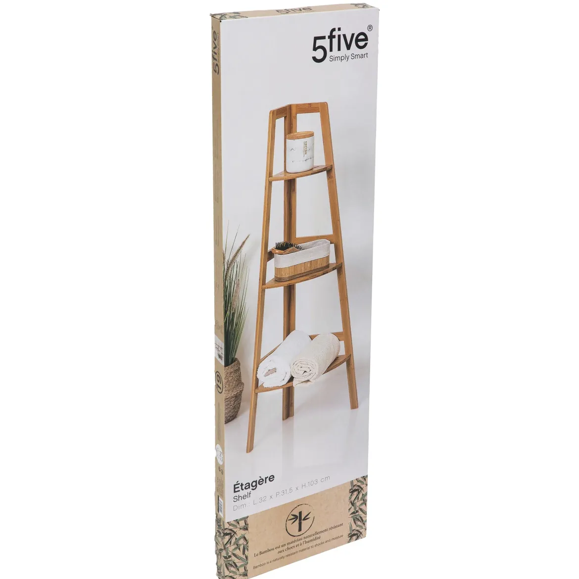 ETAGERE ANGLE 3 NIVEAUX SICELA BAMBOU