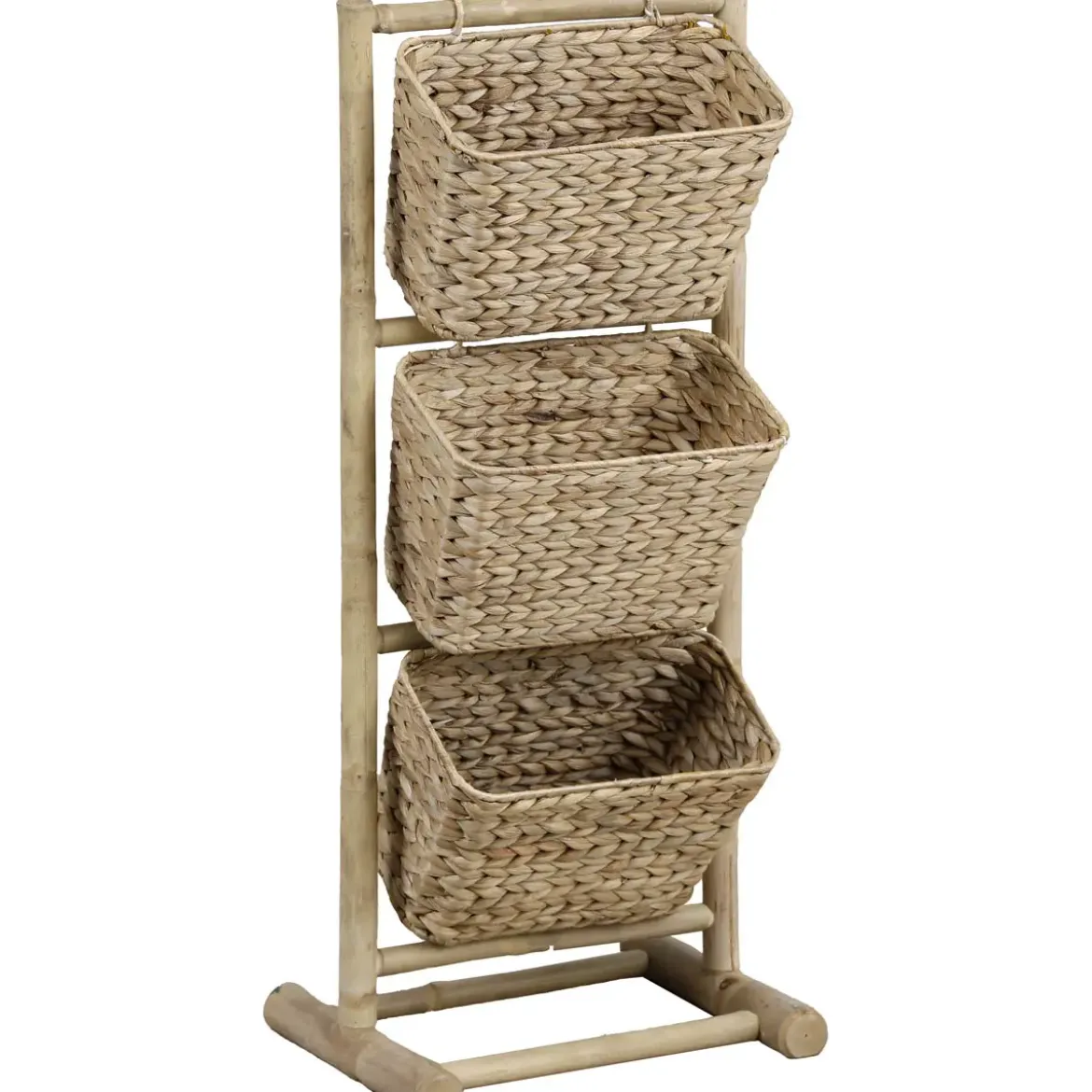 ETAGERE CANNE DE BAMBOU 3 PANIERS JACINTHE INCLINES