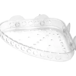 ETAGERE D ANGLE PS SUR VENTOUSES    TRANSPARENT