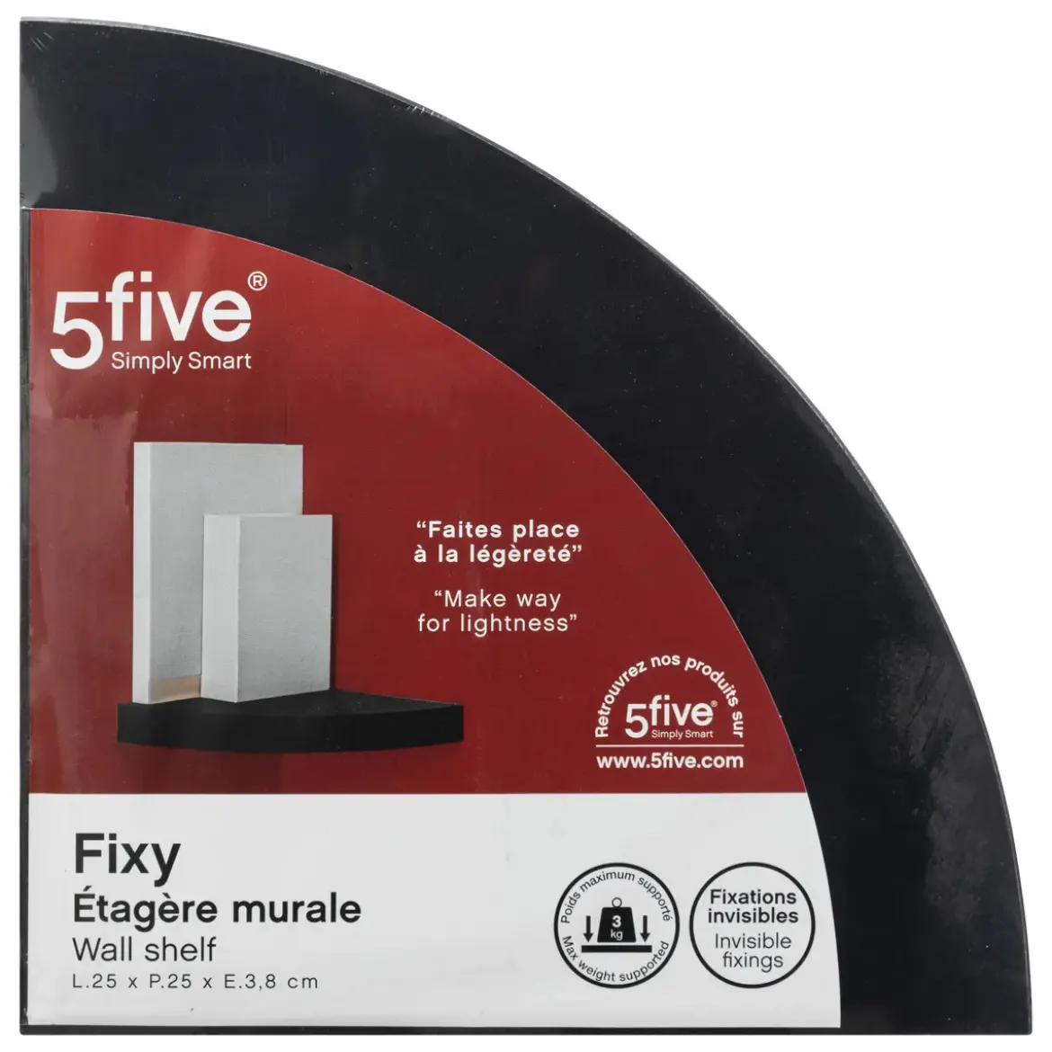 ETAGERE ANGLE NOIR FIXY