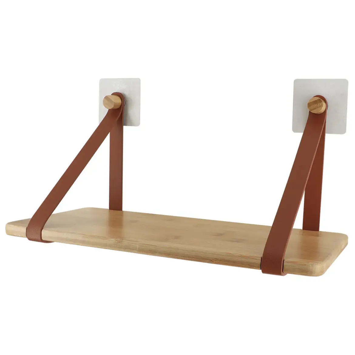 ETAGERE BAMBOU AVEC LANIERES A FIXER CARAMEL BAMBOU