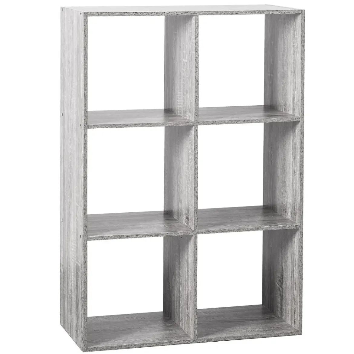 ETAGERE BOIS 6 CASES MIX GRIS