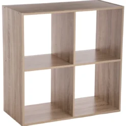 ETAGERE BOIS 4 CASES MIX NATUREL