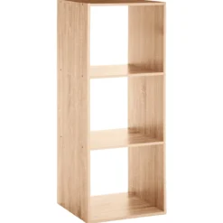 ETAGERE BOIS 3 CASES MIX NATUREL